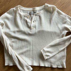 Everlane crop waffle Henley